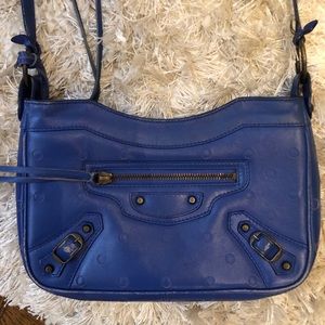COPY - Balenciaga Blue 12 Hip Leather Shoulder Bag